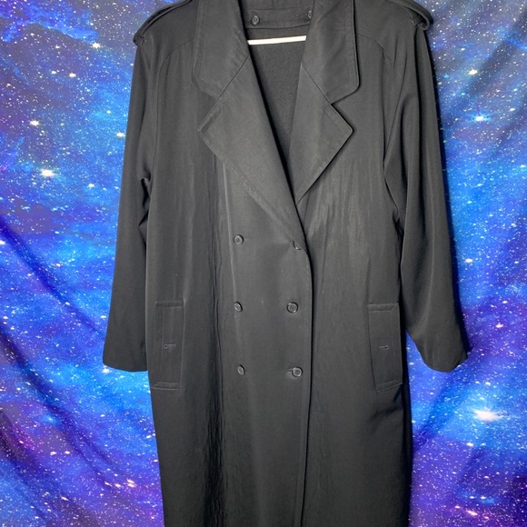 Ferncroft- Black Trench Coat size 14 - Picture 2 of 16